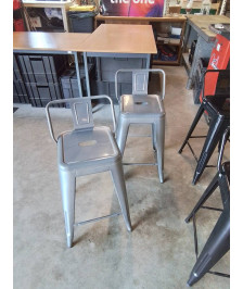 TABOURET DE BAR MÉTAL GRIS STYLE INDUSTRIEL 