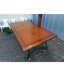 GRANDE TABLE RECTANGULAIRE BOIS ET FER 