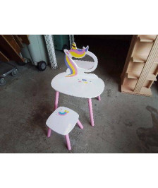 PETITE COIFFEUSE PONEY AVEC SON TABOURET 