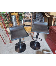 TABOURET SIMILICUIR NOIR 