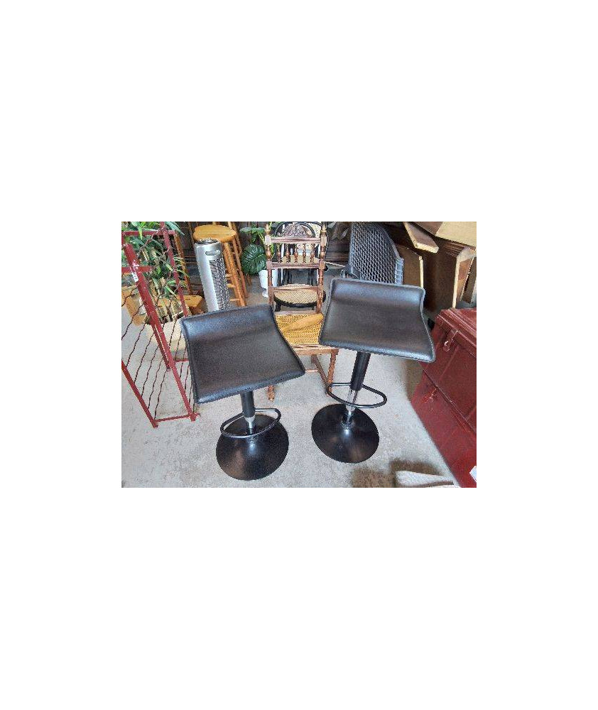 TABOURET SIMILICUIR NOIR 