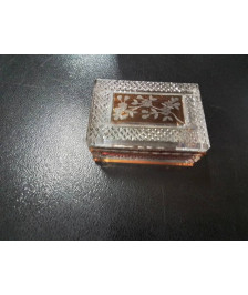 COFFRET A BIJOUX CRISTAL DE BOHEME TAILLÉ  ET GRAVE  