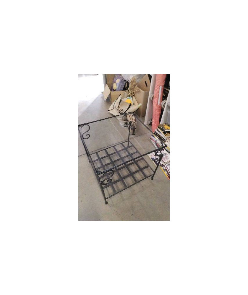TABLE BASSE FER VERRE - CARREE