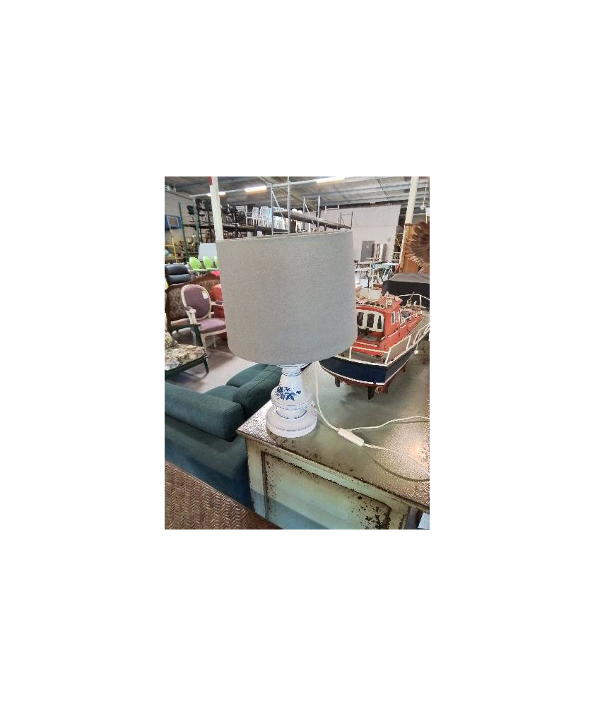 LAMPE CÉRAMIQUE BLANC BLEU AJ TAUPE 