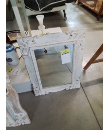 MIROIR RECTANGULAIRE BOIS SCULPTÉ ECRU 