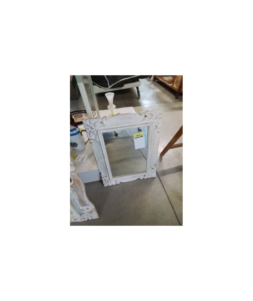 MIROIR RECTANGULAIRE BOIS SCULPTÉ ECRU 