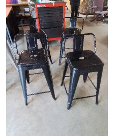 TABOURET DE BAR MÉTAL NOIR STYLE INDUSTRIEL 