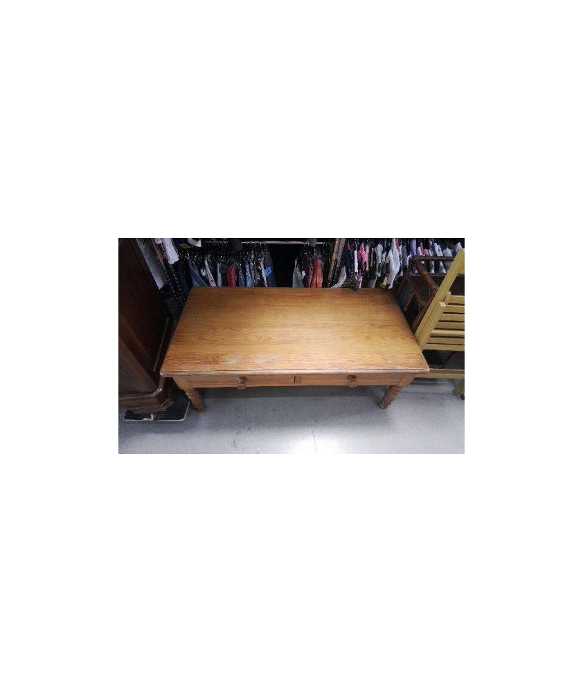 TABLE BASSE PIN 2 TIROIRS EN L’ETAT 