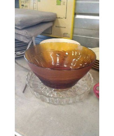 SALADIER VERRE MARRON 