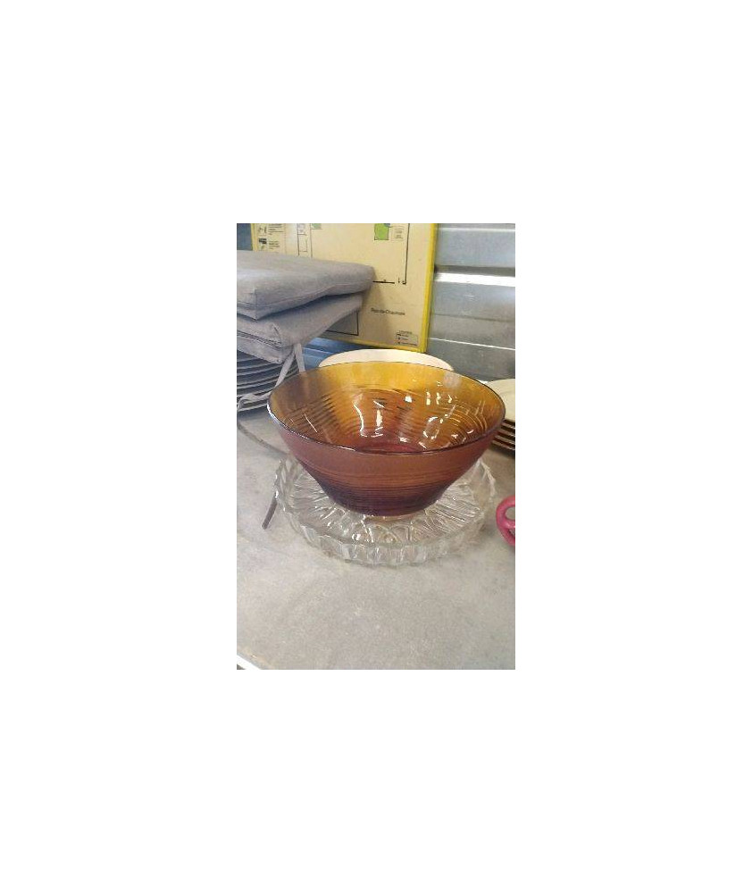 SALADIER VERRE MARRON 