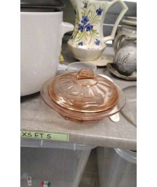 BONBONNIERE VERRE ROSE 