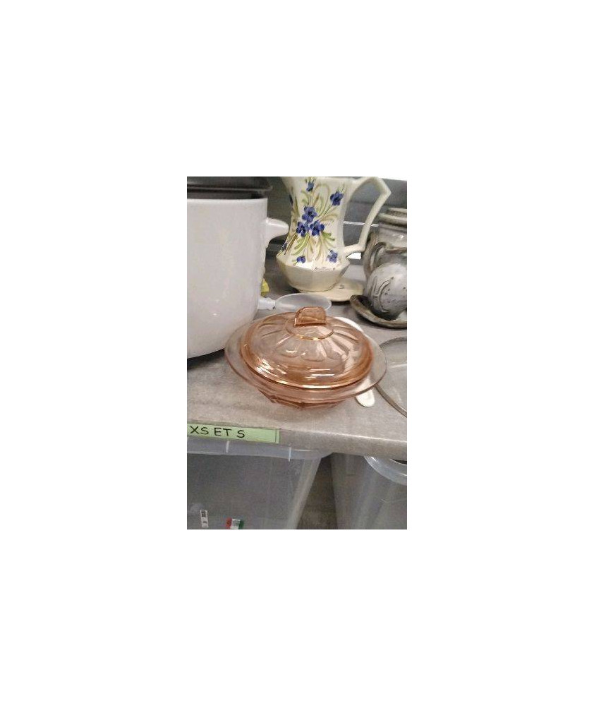 BONBONNIERE VERRE ROSE 