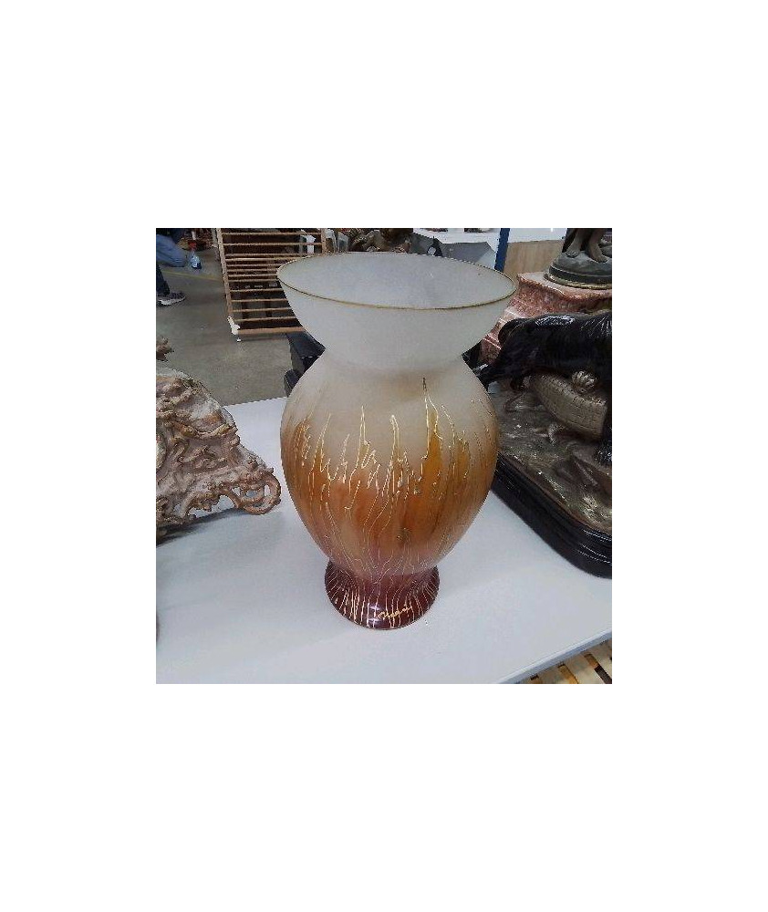 VASE DECOR FLAMMES SIGNÉ 