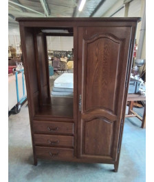 ARMOIRE BOIS MOULURÉ 1 NICHE 3 TIROIRS 1 PORTE STYLE RÉGENCE 