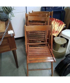 CHAISE EN BOIS PLIANTES LOT DE 5 