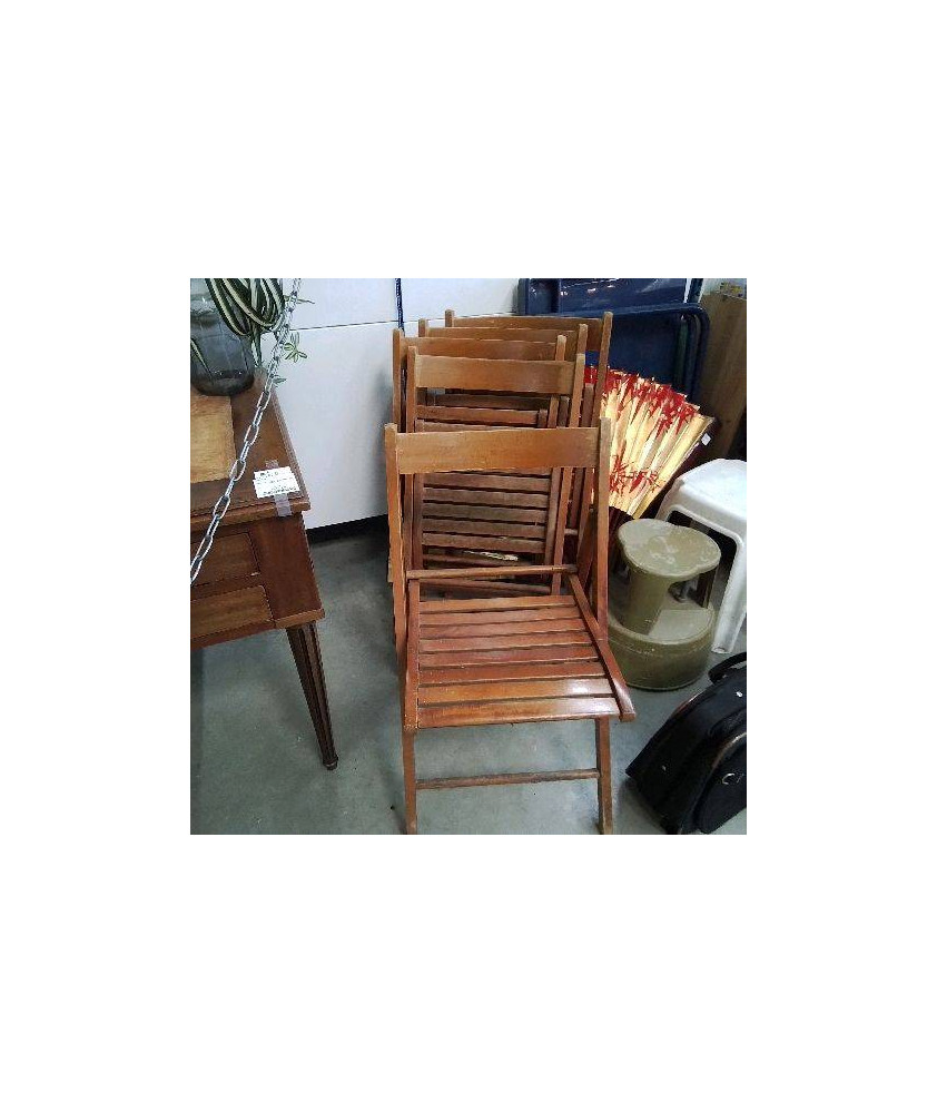 CHAISE EN BOIS PLIANTES LOT DE 5 