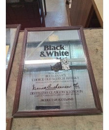 MIROIR PUBLICITAIRE BLACK&WHITEVSCOTCH WISKY