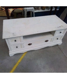 MEUBLE TELE BLANC 5 TIROIRS