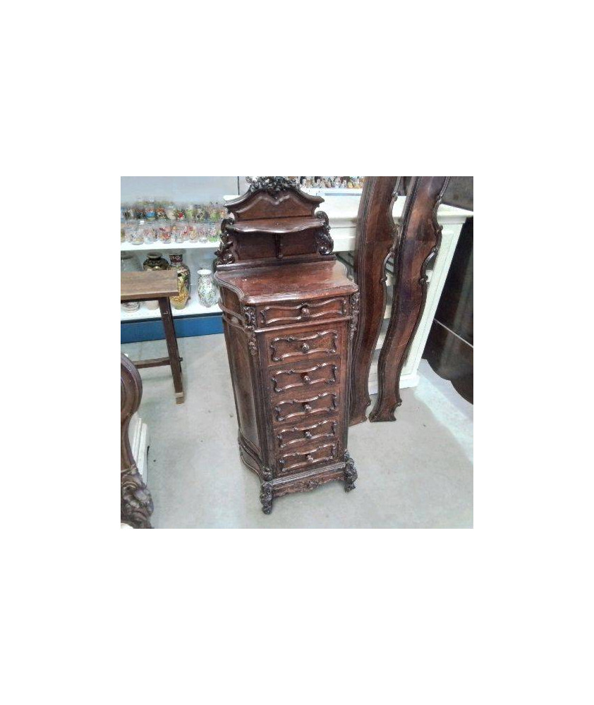 CHEVET HAUT STYLE LOUIS XV 4 TIROIRS 1 CASE