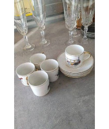 TASSE A CAFE PORCELAINE FINE LE LOT