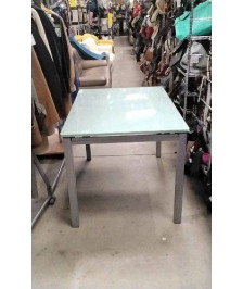 TABLE VERRE 120X83 - 1 RALLONGE 