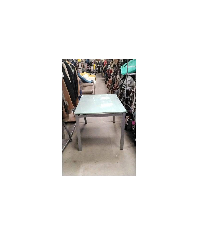 TABLE VERRE 120X83 - 1 RALLONGE 