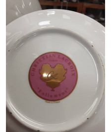 PAIRE DEJEUNER CHRISTIAN LACROIX PORCELAINE ROSE