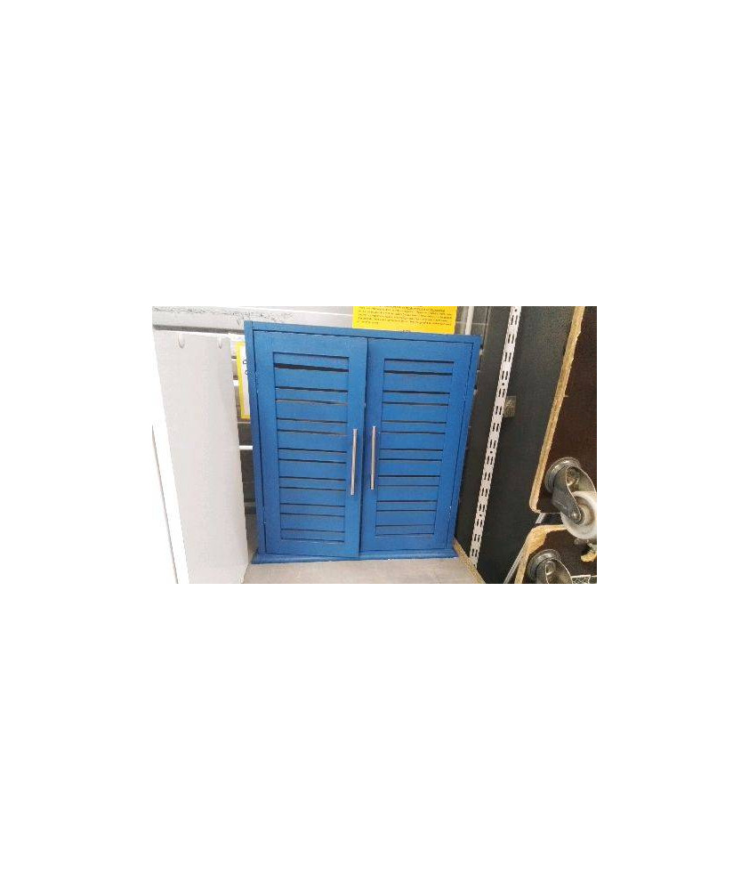 MEUBLE SDB BLEU 2 PORTES 