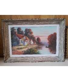 TABLEAU ’MAISON AU BORDS DE L’EAU’ DE M. BONVIN