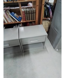 CHEVET BOIS PEINT TAUPE 1 TIROIR 1 NICHE 