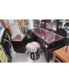 COIFFEUSE ROTIN + TABOURET 