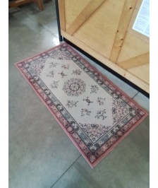 TAPIS LAINE VIEUX ROSE ECRU VERT 150X80CM