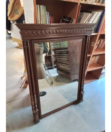MIROIR RECTANGULAIRE A COLONNES 125X95CM FIN XIXE