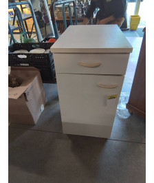ÉLÉMENT DE CUISINE BAS BOIS BLANC 1 PORTE 1 TIROIR 