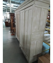 ARMOIRE LINGERE 2 PORTES 1 TIROIS BOIS CÉRUSE 