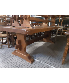 TABLE MONASTERE 240 X100 CM                  + 2 BANCS CHENE MASSIF 