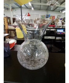 VASE VERRE  CRAQUELÉ 28CM
