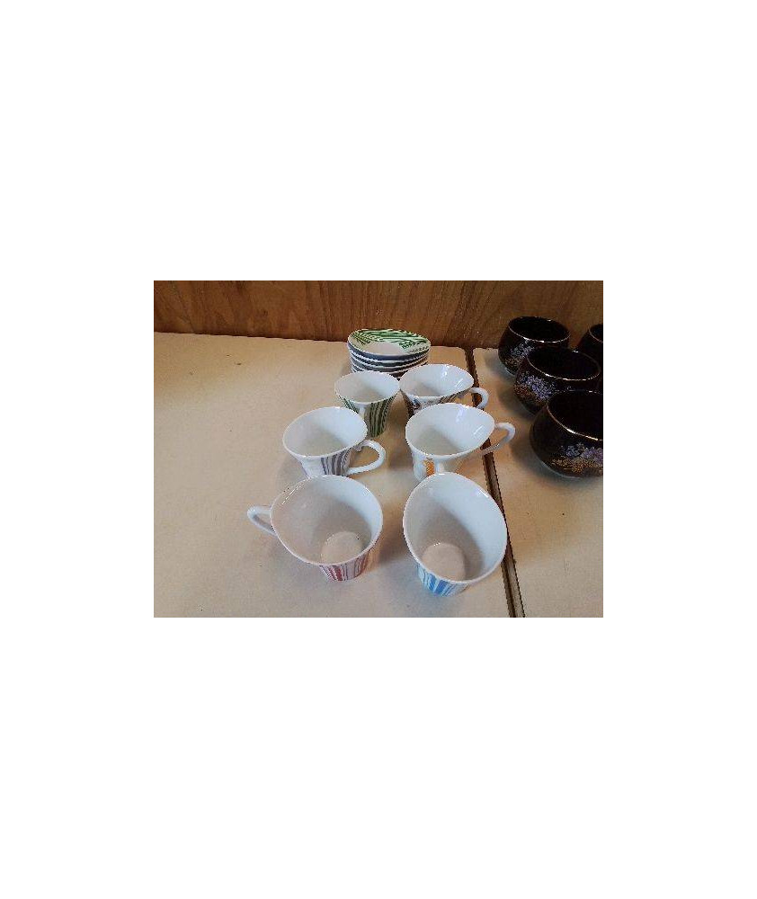 LOT TASSE À CAFÉ COLORÉ 