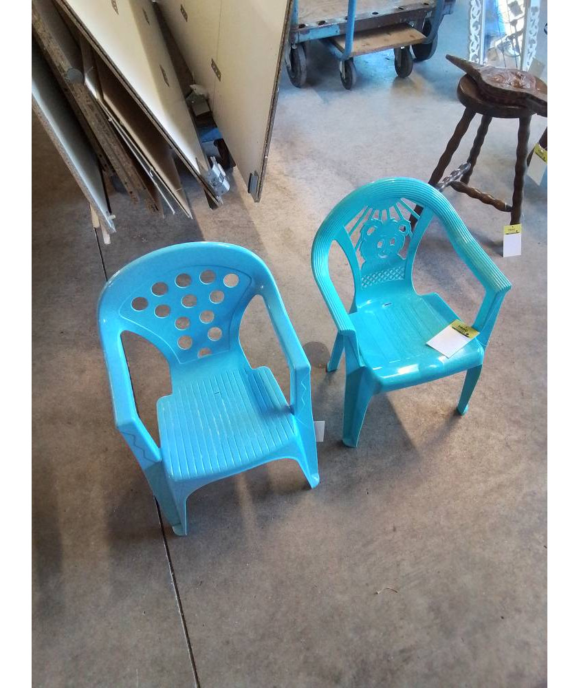 CHAISE DE JARDIN ENFANT RÉSINE BLEU