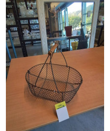 PANIER OVALE GRILLAGÉ ANSE BOIS 