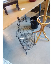 PORTE PLANTE FER FORGÉ NOIR 3 NIVEAUX 