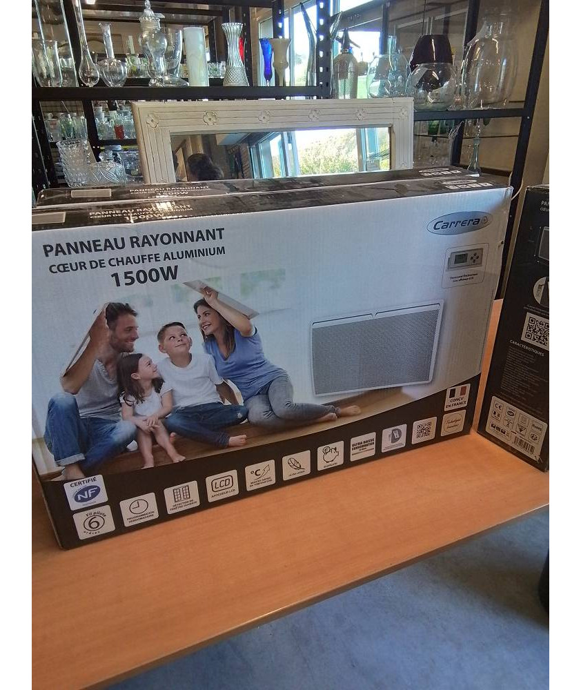 PANNEAU RAYONNANTNCOEUR DE CHAUFFE ALUMINIUM 1500W CARRERA