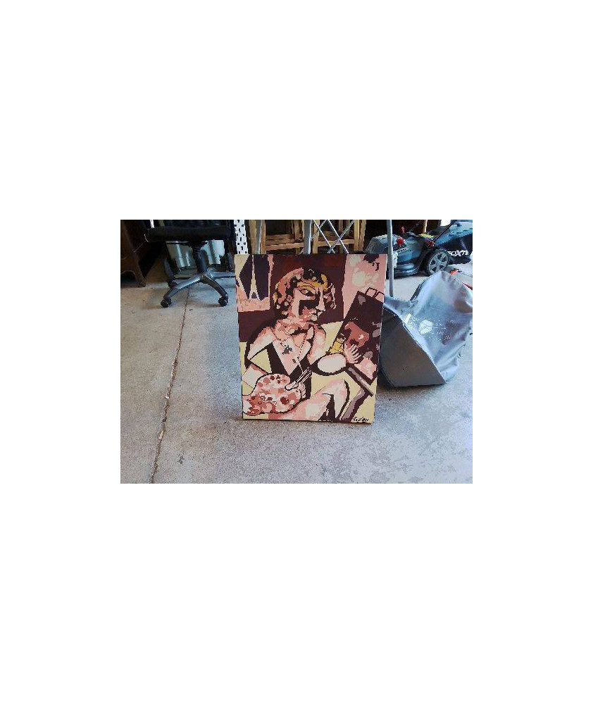 TABLEAU D’ARTISTE AMATEUR DE STYLE CUBISME