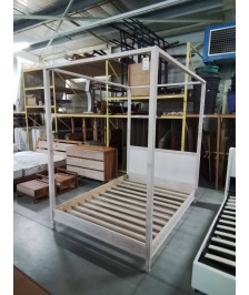 LIT A BALDAQUIN MAISON DU MONDE BOIS CERUSÉ 140X190 CM