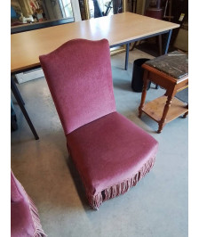 CHAUFFEUSE TISSU VIEUX ROSE A FRANGES 