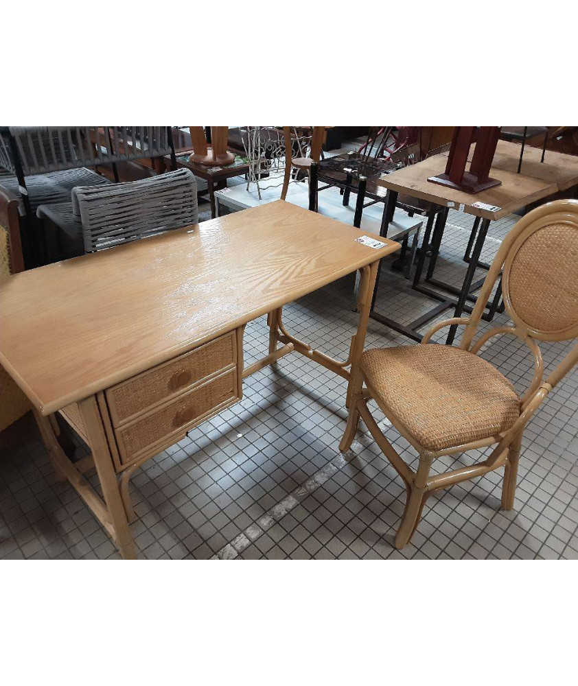 BUREAU ROTIN AVEC SA CHAISE BUREAU ROTIN AVEC SA CHAISE