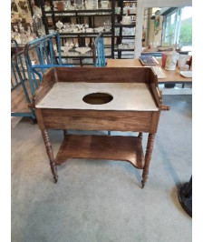 TABLE DE TOILETTE LOUIS PHILIPPE 1 TIROIR DESSUS MARBRE BLANC  