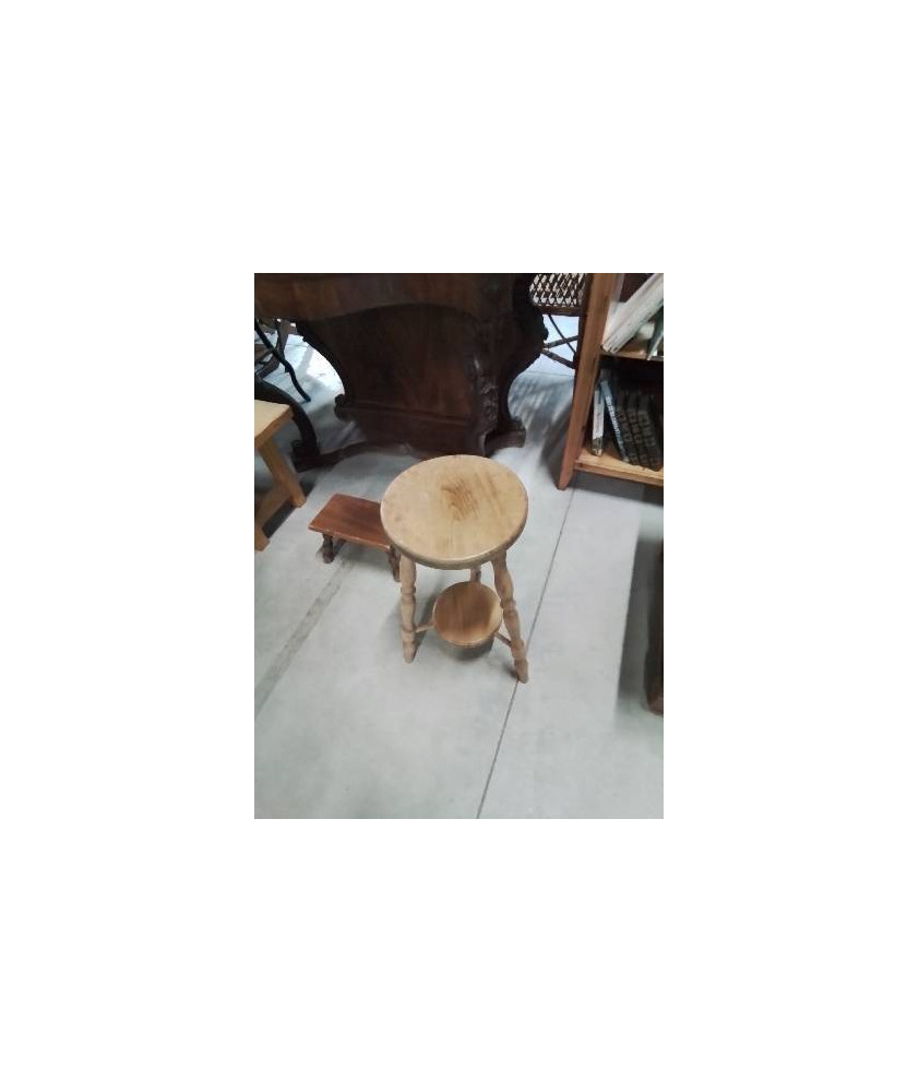 SELLETTE RONDE TRIPODE BOIS CLAIR