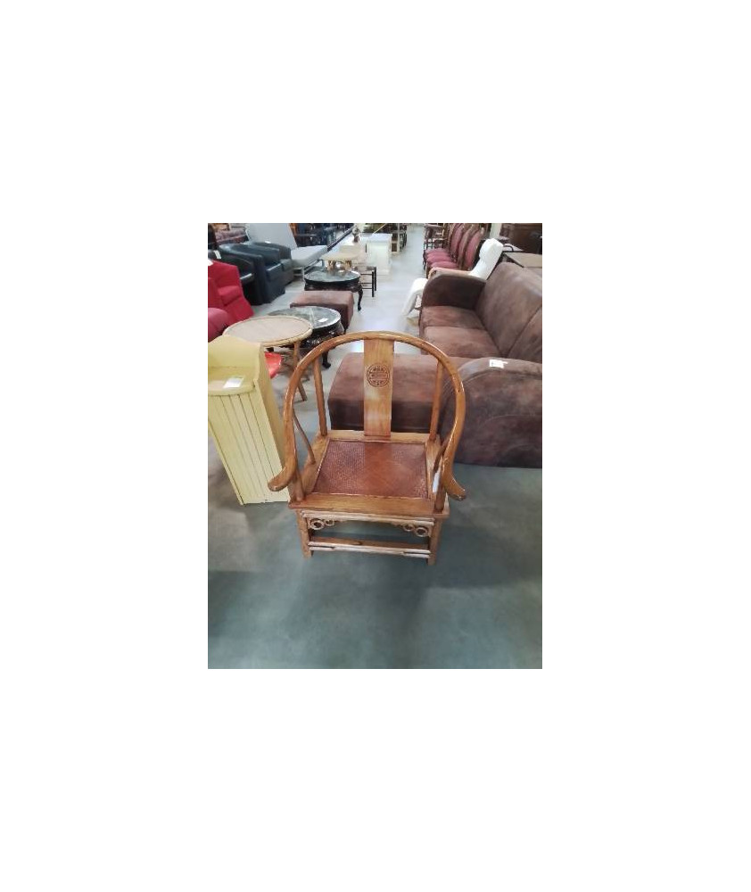 FAUTEUIL CHINOIS ASSISE GAINEE PAILLE DE RIZ