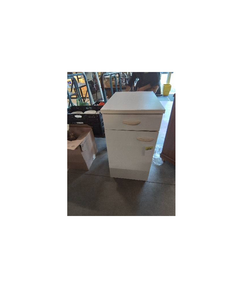 ÉLÉMENT DE CUISINE BAS BOIS BLANC 1 PORTE 1 TIROIR 